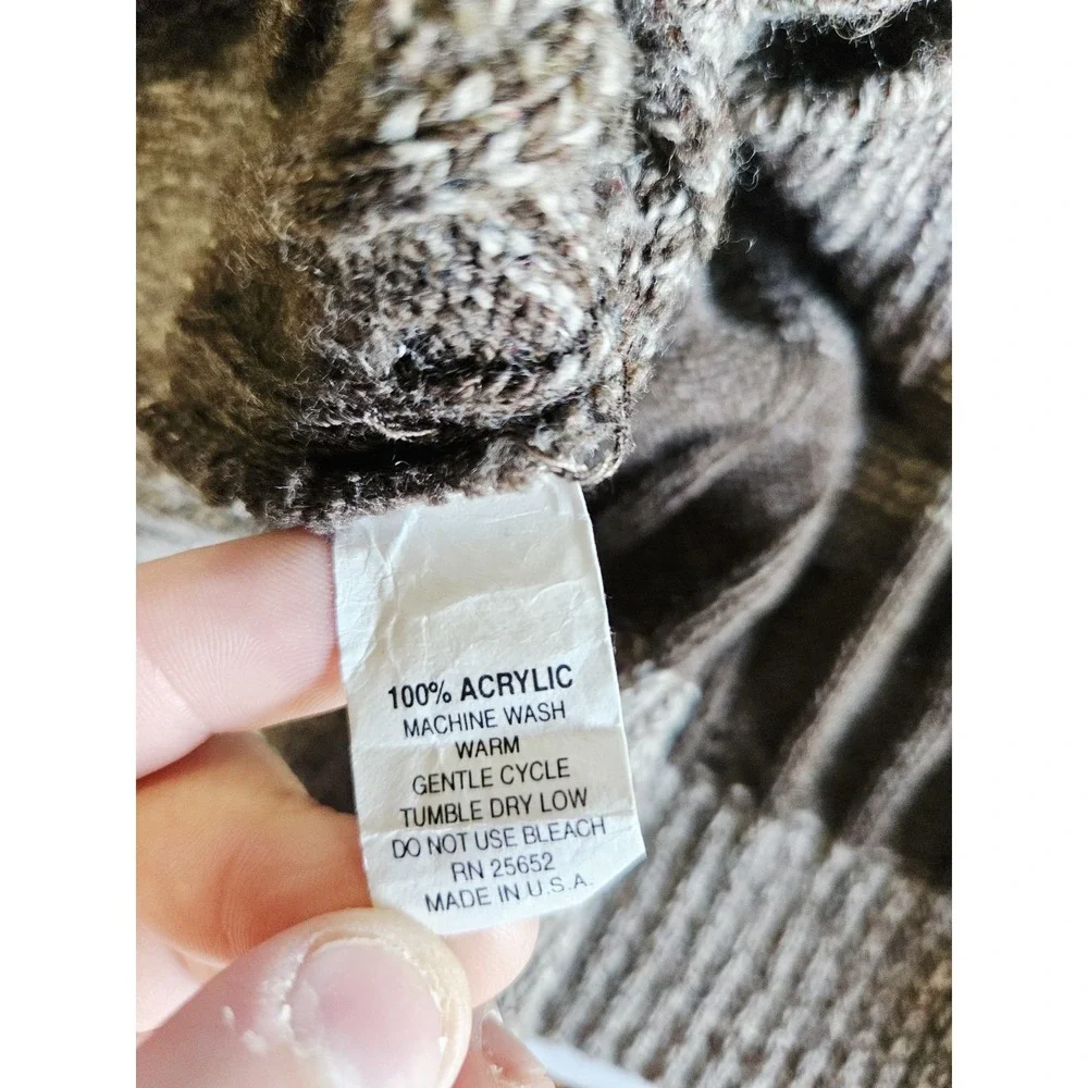 Vintage Protege Sweater Brown Striped 100% Acrylic Men's Size‎ Medium Pullover